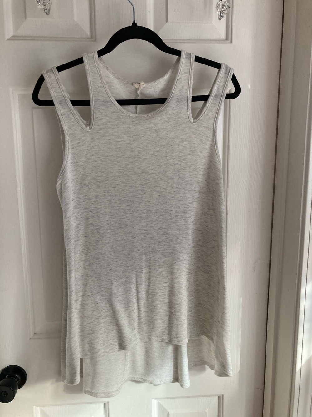 Light Gray Double-Strap off shoulder Sleeveless Tank Top
